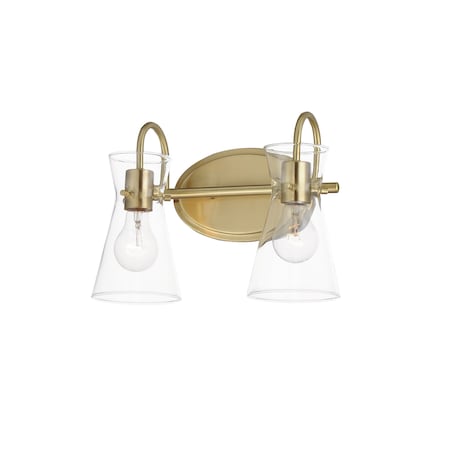 Maxim Lighting Ava 2-Light Bath Vanity, Natural Aged Brass 12482CLNAB